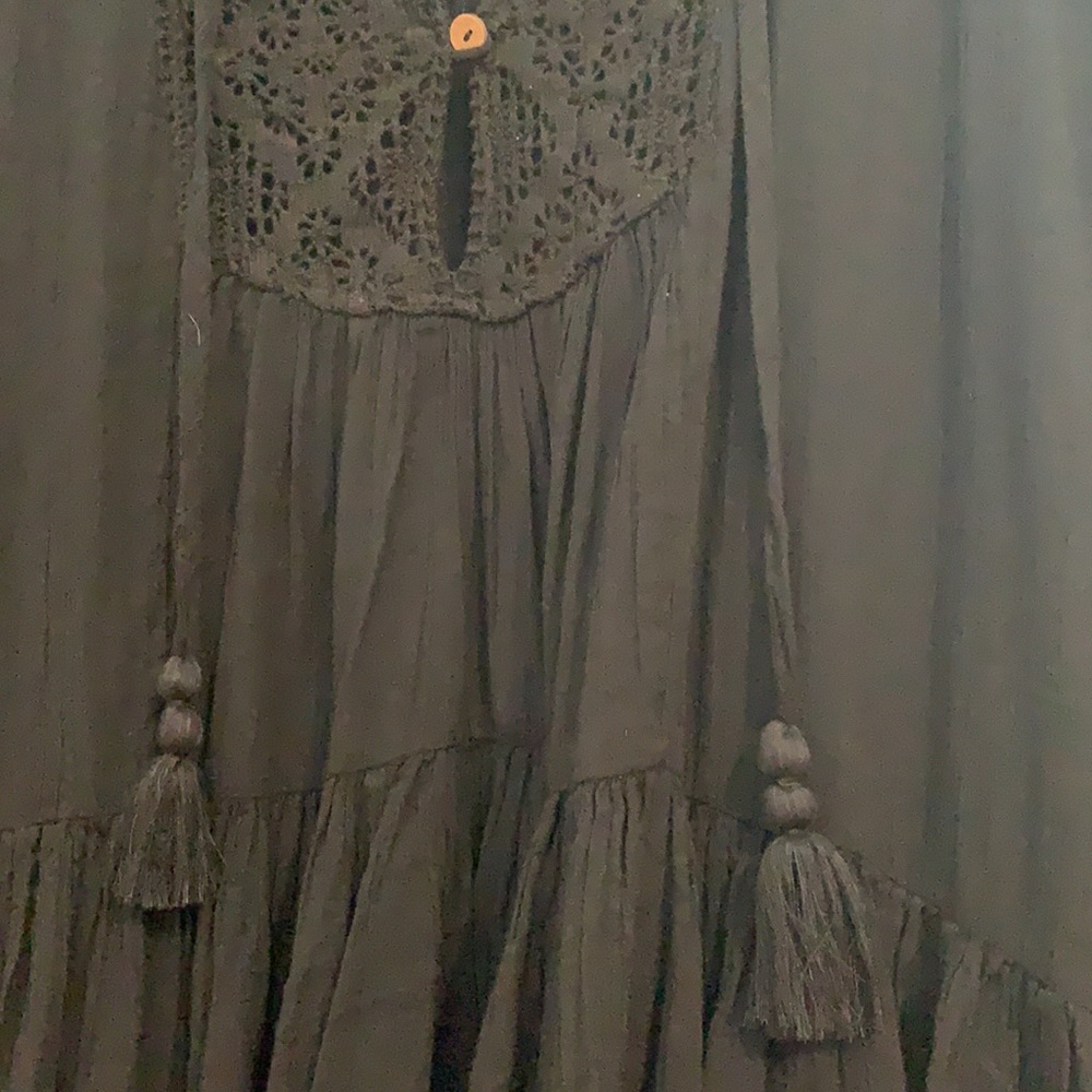 Free People NWT Dress Crocheted front Black XS - Picture 12 of 12